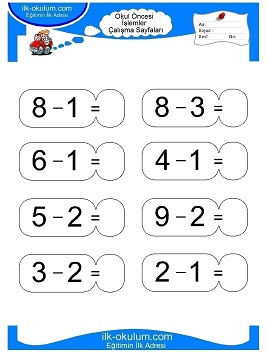 Çocuklar İçin toplam işlemi yaprak testleri 